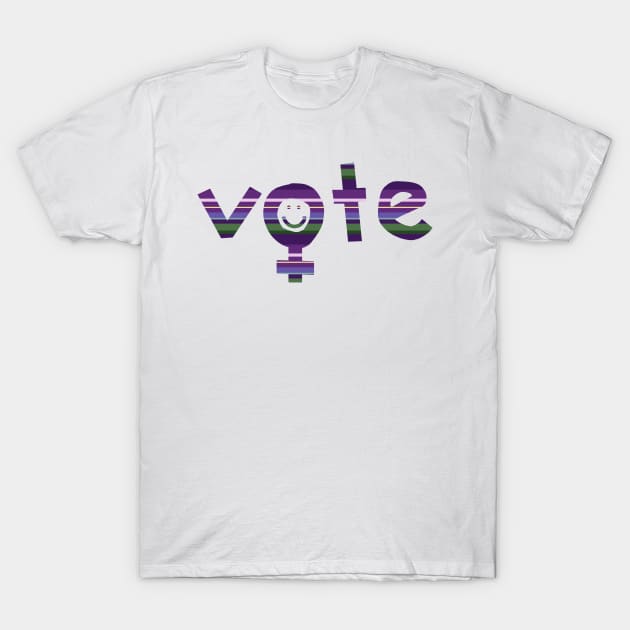 Women Vote Lavender Stripes T-Shirt by ellenhenryart